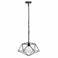 All The Rages Lalia Home 1 Light 16in. Modern Metal Wire Paragon Hanging Ceiling Pendant Fixture&amp;#44; Black LHP-3003-BK